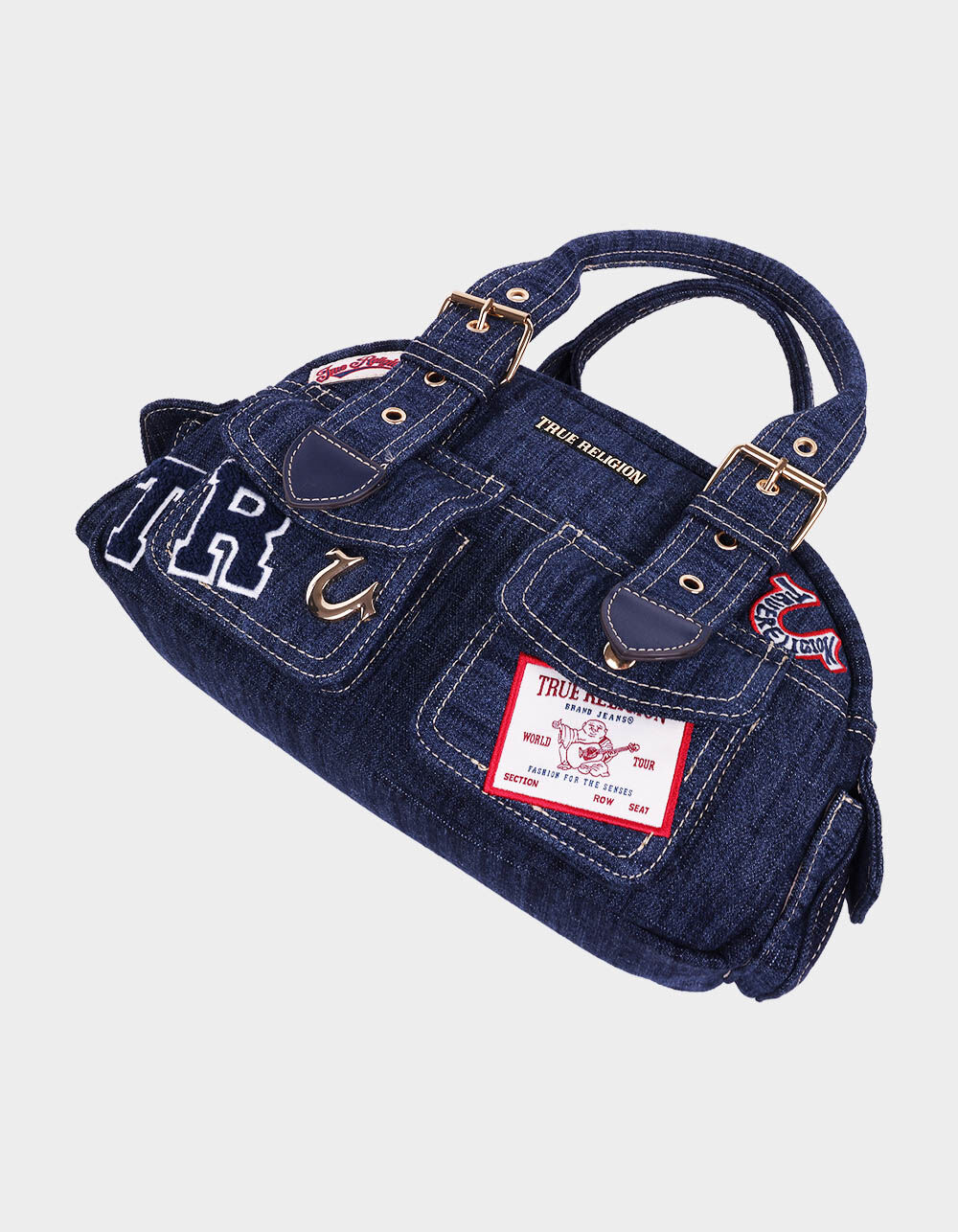 TRUE RELIGION Multi-Patch Satchel Bag - DENIM - ONE SIZE | Tillys