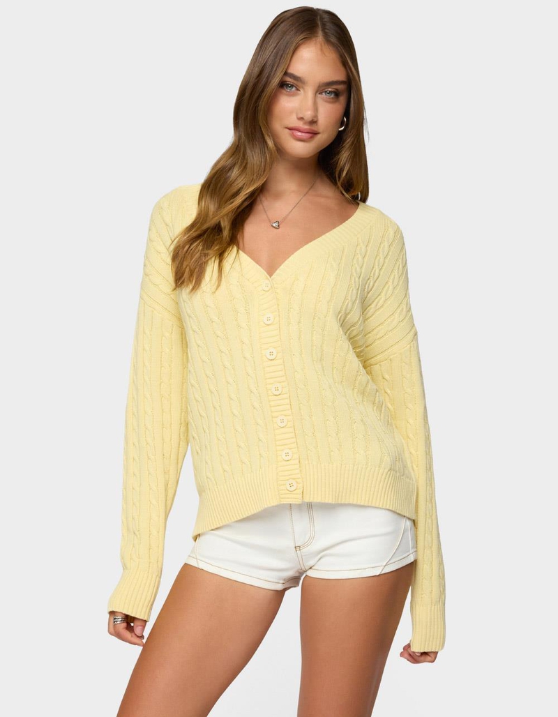 EDIKTED Francine Oversized V-Neck Cardigan image number 0