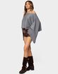 EDIKTED Sharla Off Shoulder Poncho Sweater image number 4