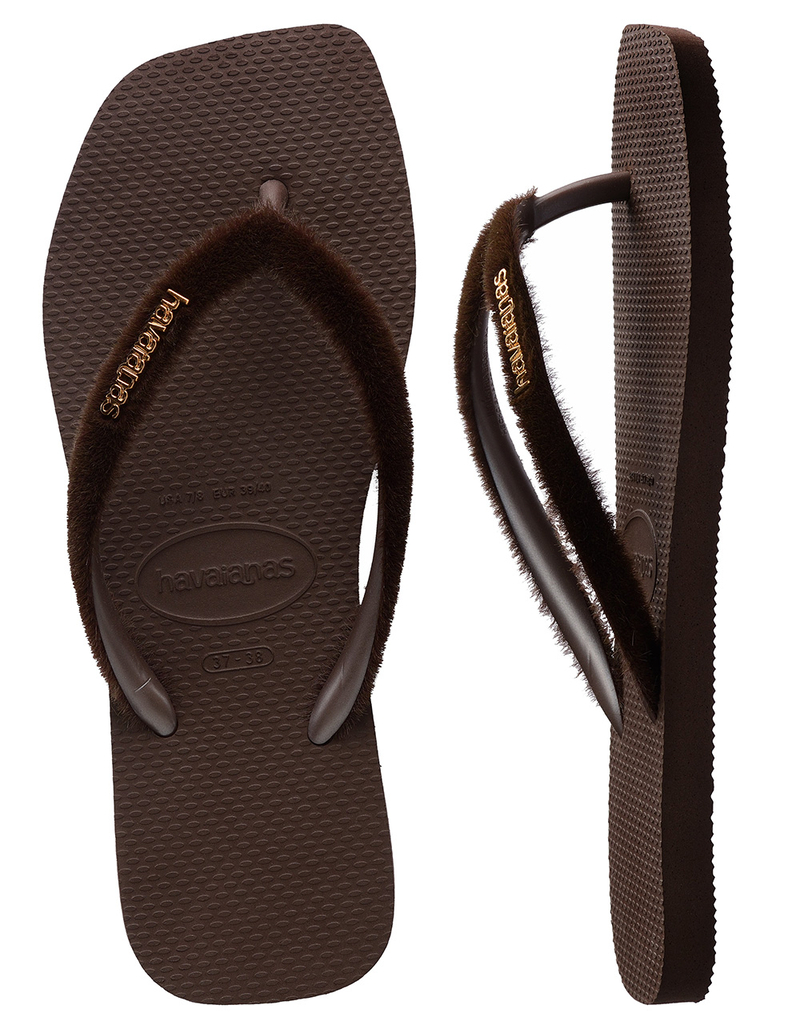 HAVAIANAS Plush Womens Slim Square Flip Flops image number 2
