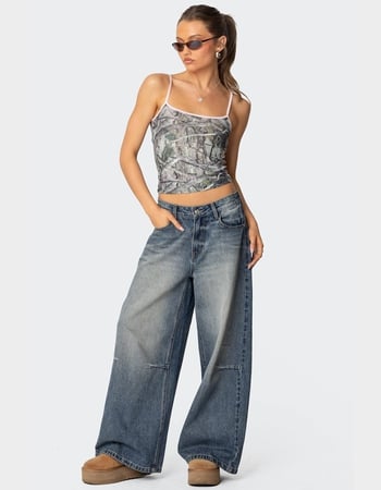 EDIKTED Camo Contrast Tank Top Alternative Image