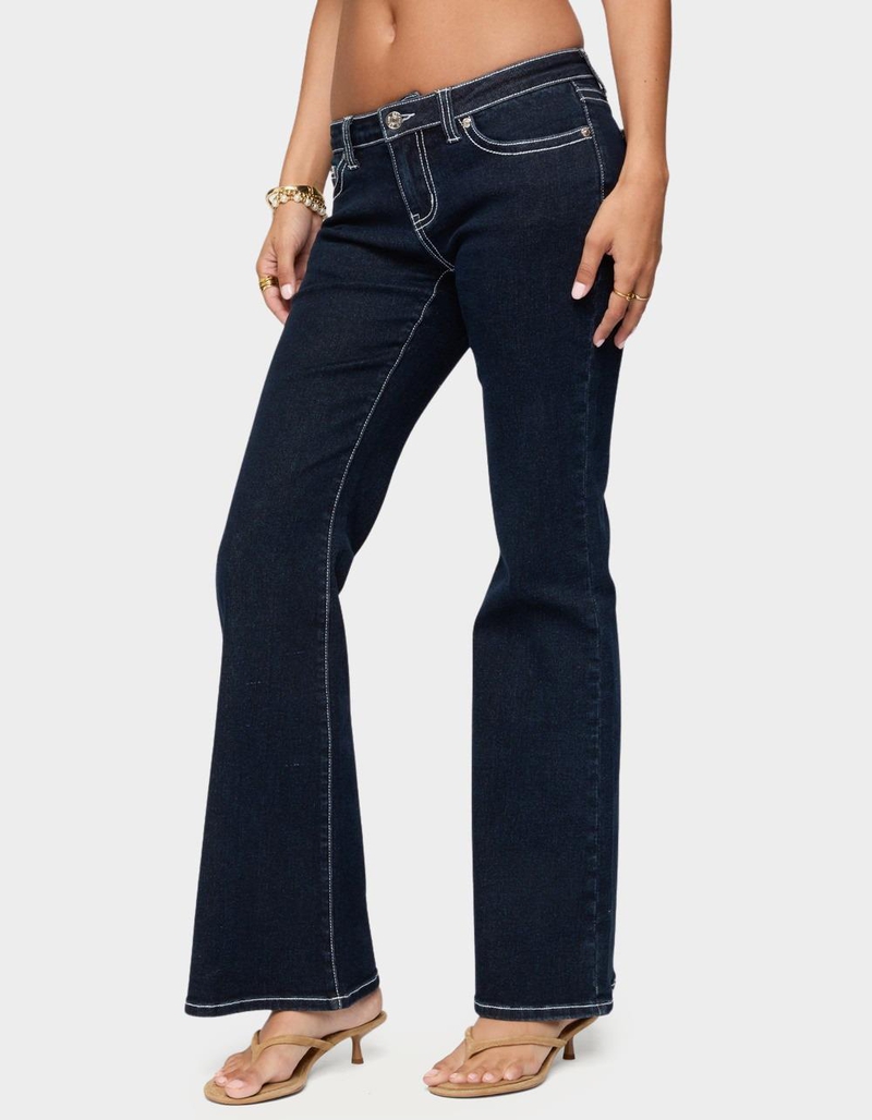 EDIKTED Louis Contrast Low Rise Jeans image number 1