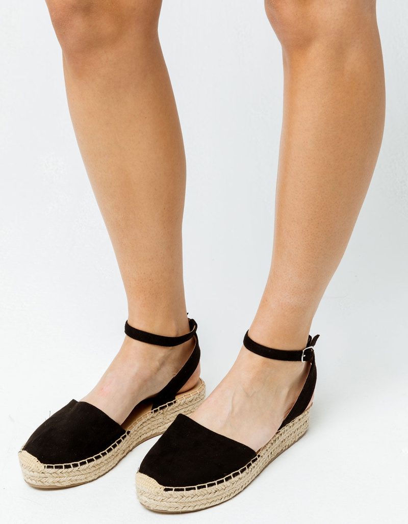 SODA Fiesta Black Womens Espadrille Flatform Sandals image number 0