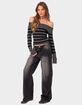 EDIKTED Melody Fold Over Striped Sweater image number 3