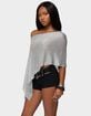 EDIKTED Azalia Asymmetric Knit Poncho image number 2