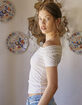 WEST OF MELROSE Off The Shoulder Ruffle Top image number 2
