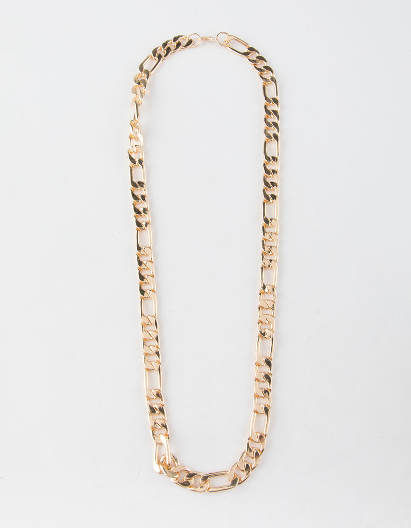 BLUE CROWN Figaro Chain Gold Necklace image number 0
