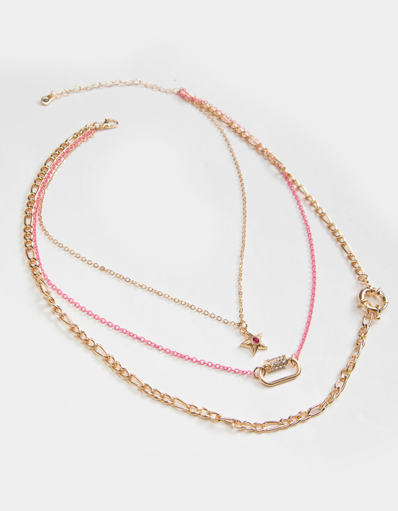 FULL TILT Layered Star & Colored Chain Necklace image number 0