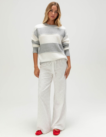 PINK ROSE Womens Stripe Sweater Alternative Image