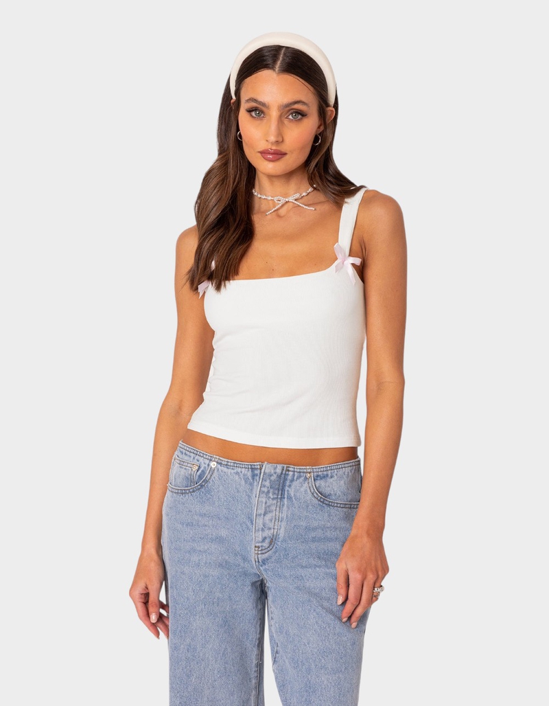 EDIKTED Lola Ribbed Tank Top image number 4