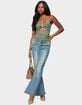 EDIKTED Kalina Cutout Faux Suede Strapless Top image number 5