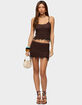EDIKTED Zeinab Bead Fringe Crochet Mini Skirt image number 5