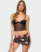 EDIKTED Kylo Mixed Print Sheer Mesh Top image number 1