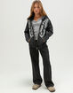 FULL TILT Washed Butterfly Girls Zip-Up Hoodie image number 6