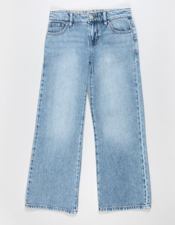 RSQ Plaid Heart Girls Low Rise Wide Leg Jeans Primary Image