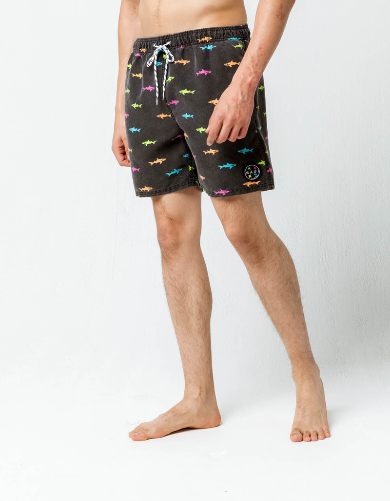 MAUI AND SONS Neon Chubby Mens Volley Shorts image number 3