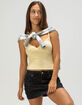 MADDEN GIRL Womens V-Neck Cable Sweater image number 5