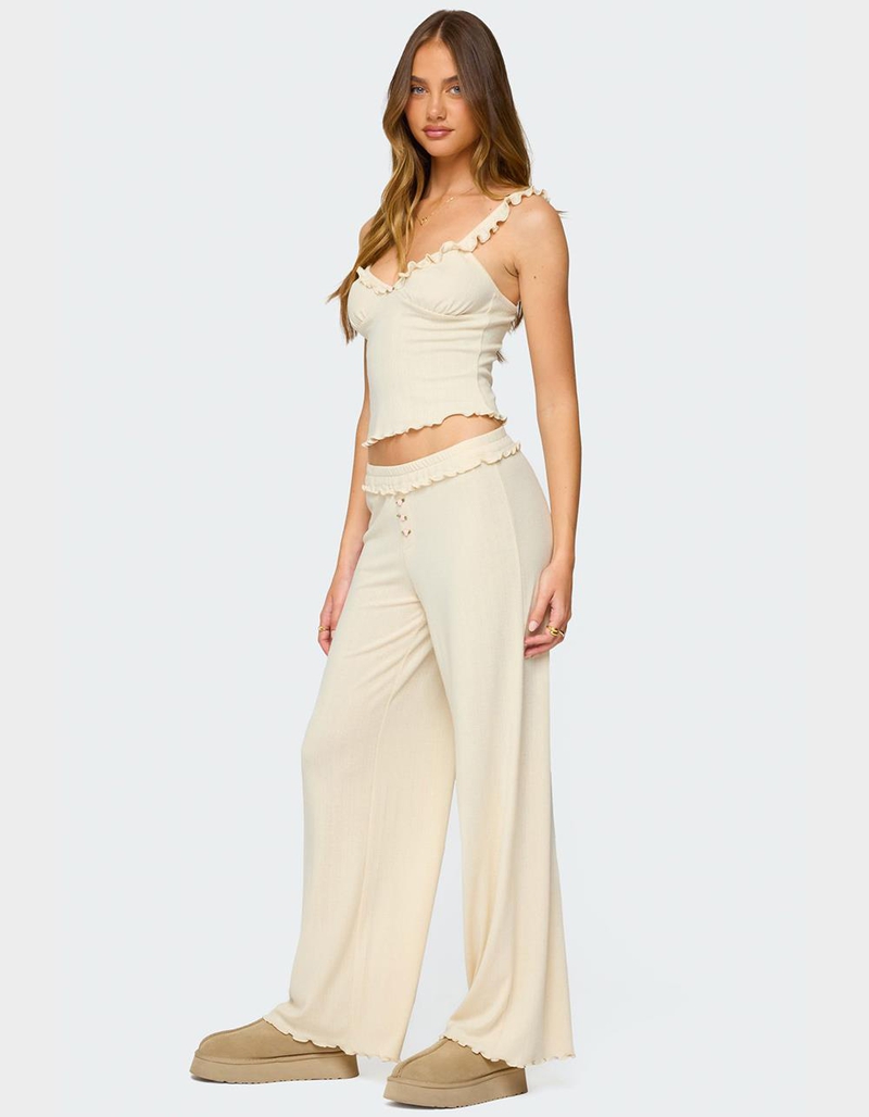 EDIKTED Posy Ruffle Pointelle Tank Top image number 3