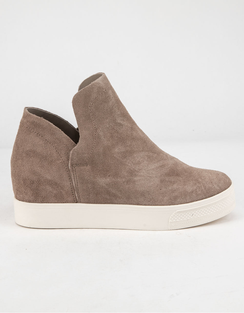 STEVE MADDEN Wrangle Taupe Suede Platform Shoes image number 2