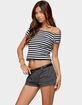 EDIKTED Amanda Striped Off Shoulder Top image number 2