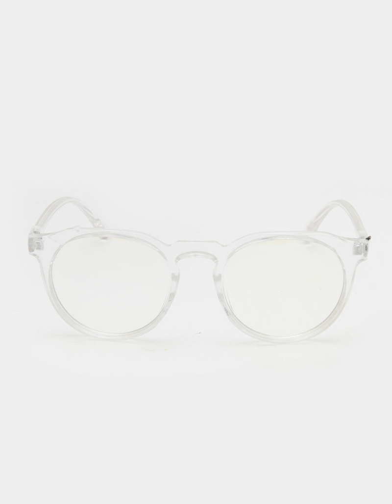 Round Keyhole Clear Blue Light Glasses image number 1