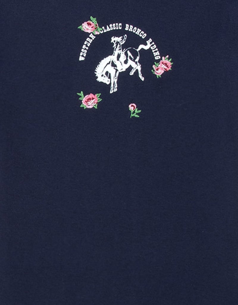 FULL TILT Embroidered Floral Rodeo Girls Tee image number 1