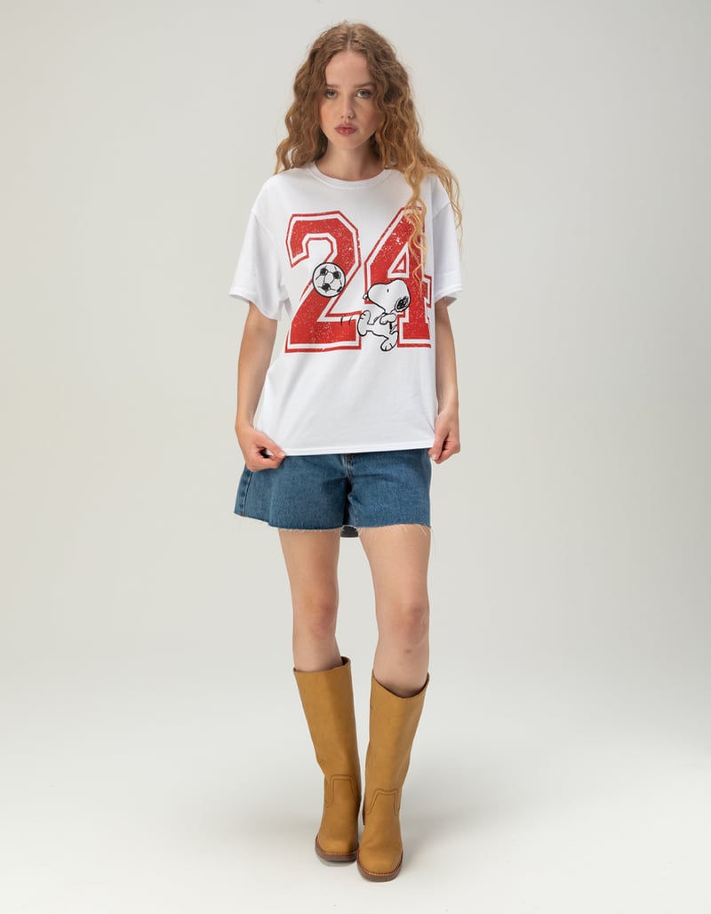 PEANUTS Snoopy Soccer Womens Boyfriend Tee image number 1