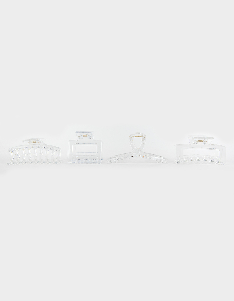 FULL TILT 4 Pack Clear Hair Clip Set image number 1