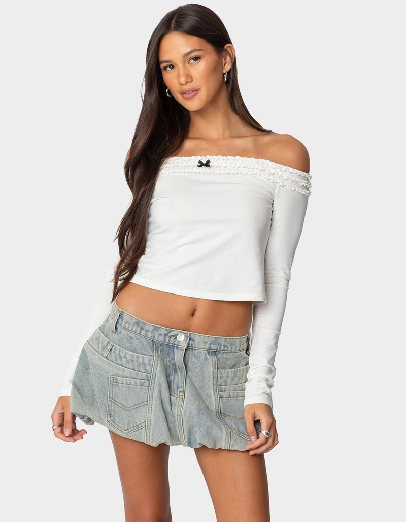 EDIKTED Gia Ruffled Off Shoulder Top image number 0