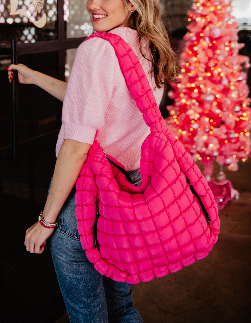 KATYDID Oversized Quilted Hobo Tote Bag image number 6