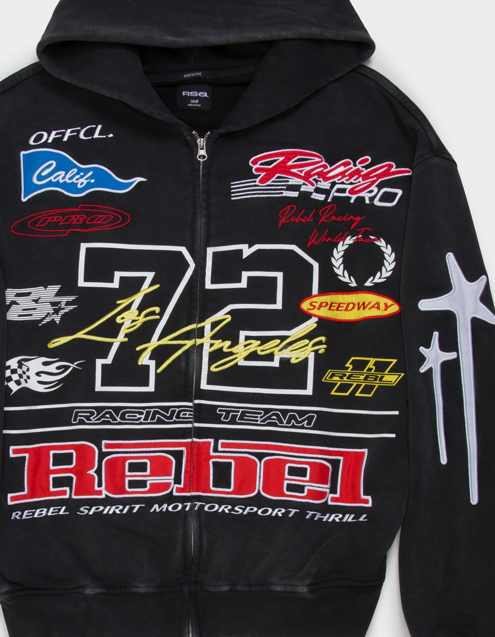 RSQ Mens Moto Oversized Zip-Up Hoodie - MULTI | Tillys