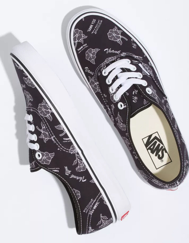 VANS Thank You Floral Authentic Black & True White Shoes image number 2