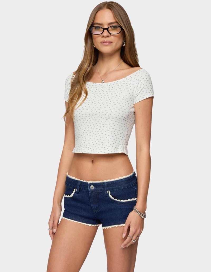 EDIKTED Perry Floral Boat Neck Top image number 1