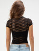 FULL TILT Lace Bow Womens Baby Tee image number 4