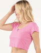 FULL TILT Essentials Split Neck Womens Tee image number 3