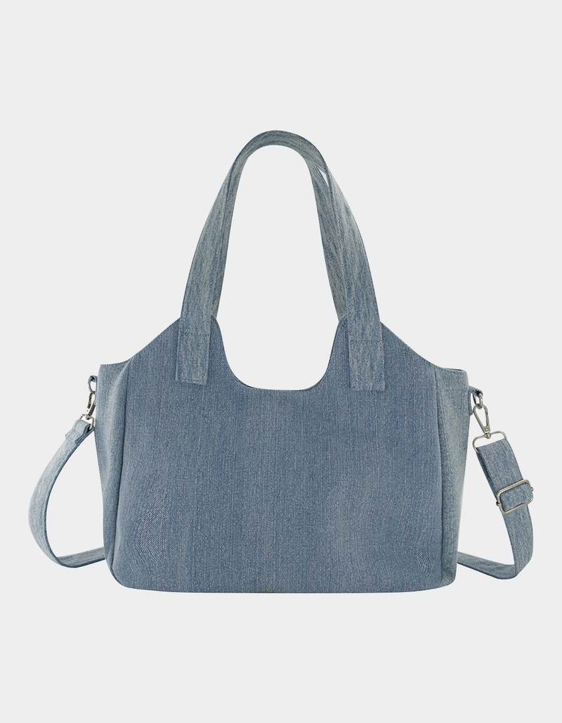 TRUE RELIGION Horseshoe Stitch Denim Satchel Bag image number 2