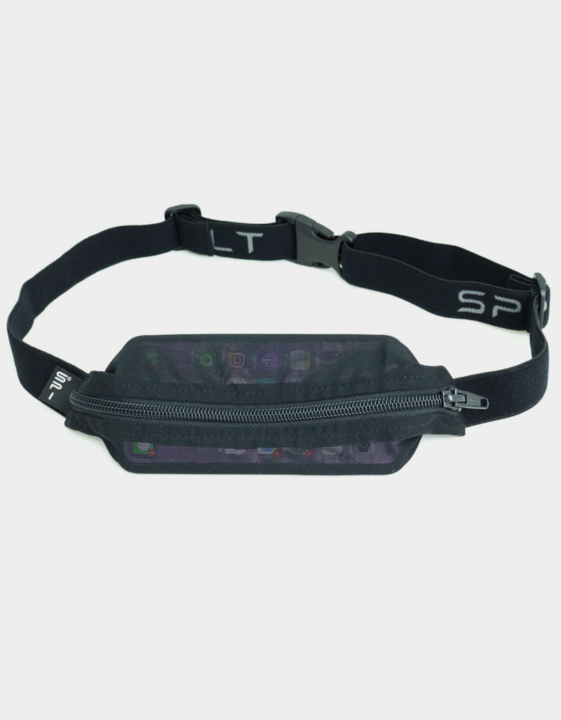 The SPIbelt Black Transparent Mesh Running Belt image number 0