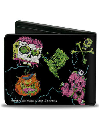 BUCKLE-DOWN x SpongeBob SquarePants Halloween Slime Icons Bifold Wallet Alternative Image