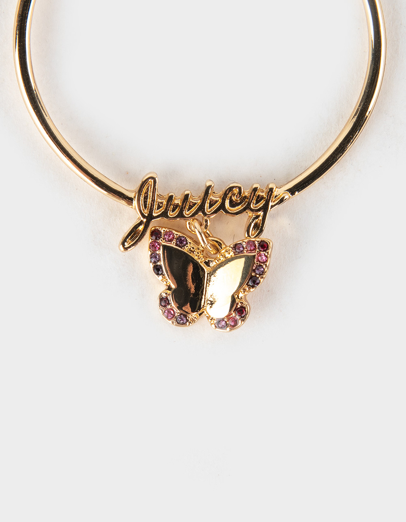 JUICY COUTURE Script Butterfly Hoop Earrings image number 1