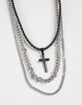RSQ Layered Cross Chain Necklace image number 2