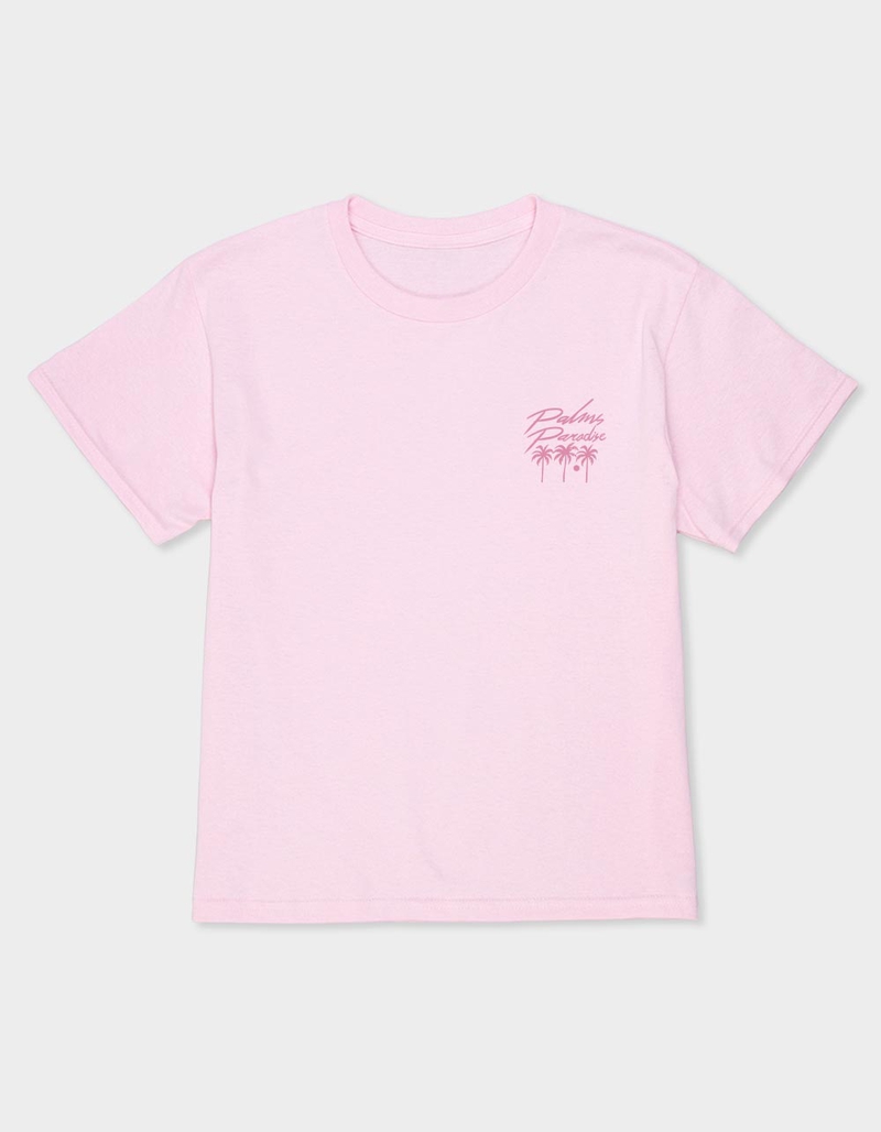 PARADISE Pink Palms Unisex Kids Tee image number 1