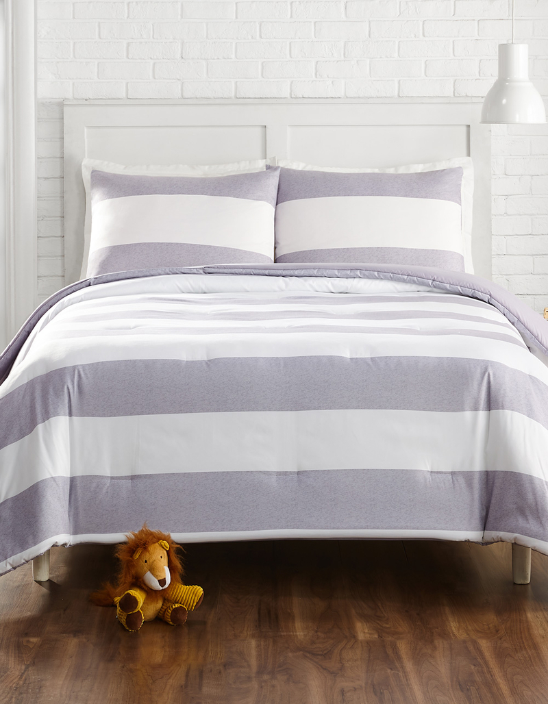 Grey Stripe Full/Queen Comforter Set image number 0