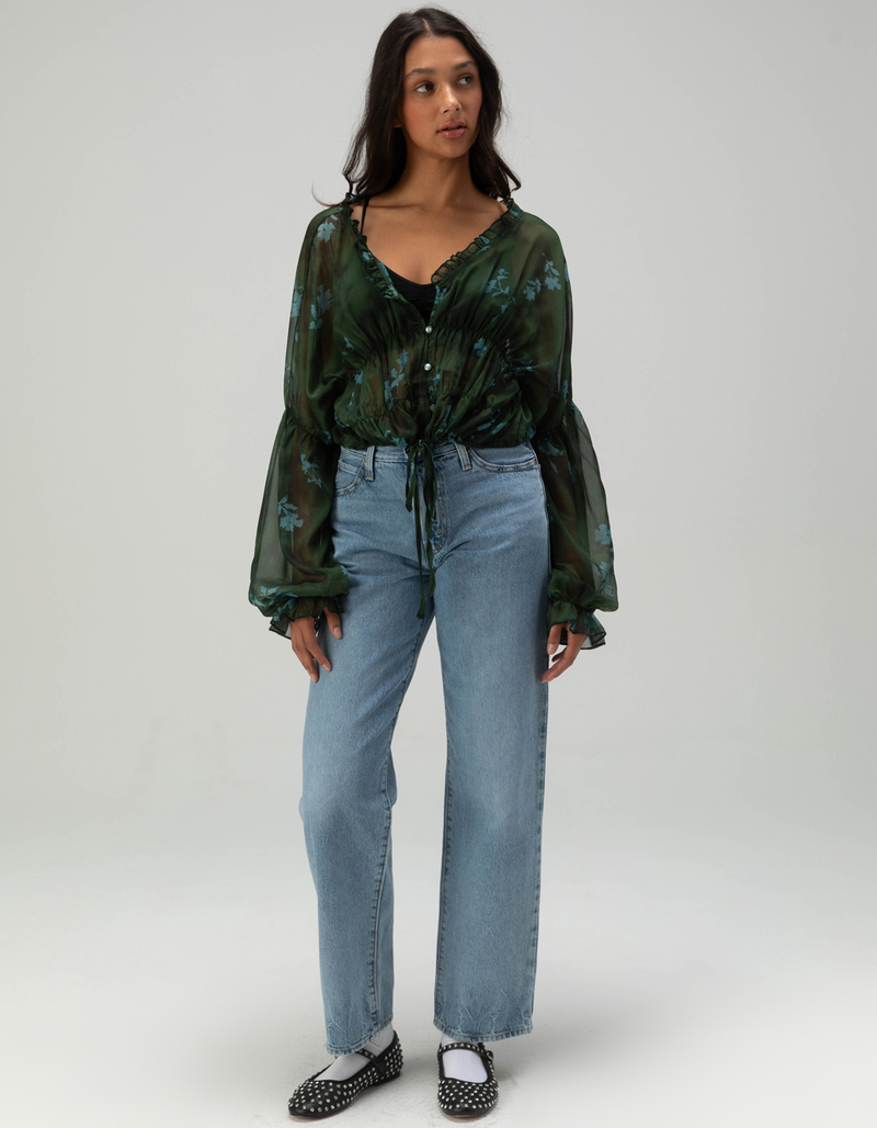 WEST OF MELROSE Printed Womens Blouse image number 1
