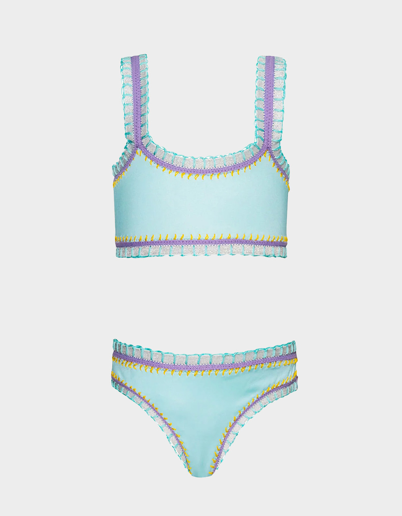 PQ SWIM Sporty Rainbow Embroidered Girls Bikini Set image number 0