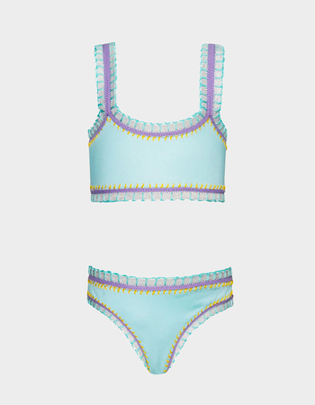 PQ SWIM Sporty Rainbow Embroidered Girls Bikini Set Primary Image
