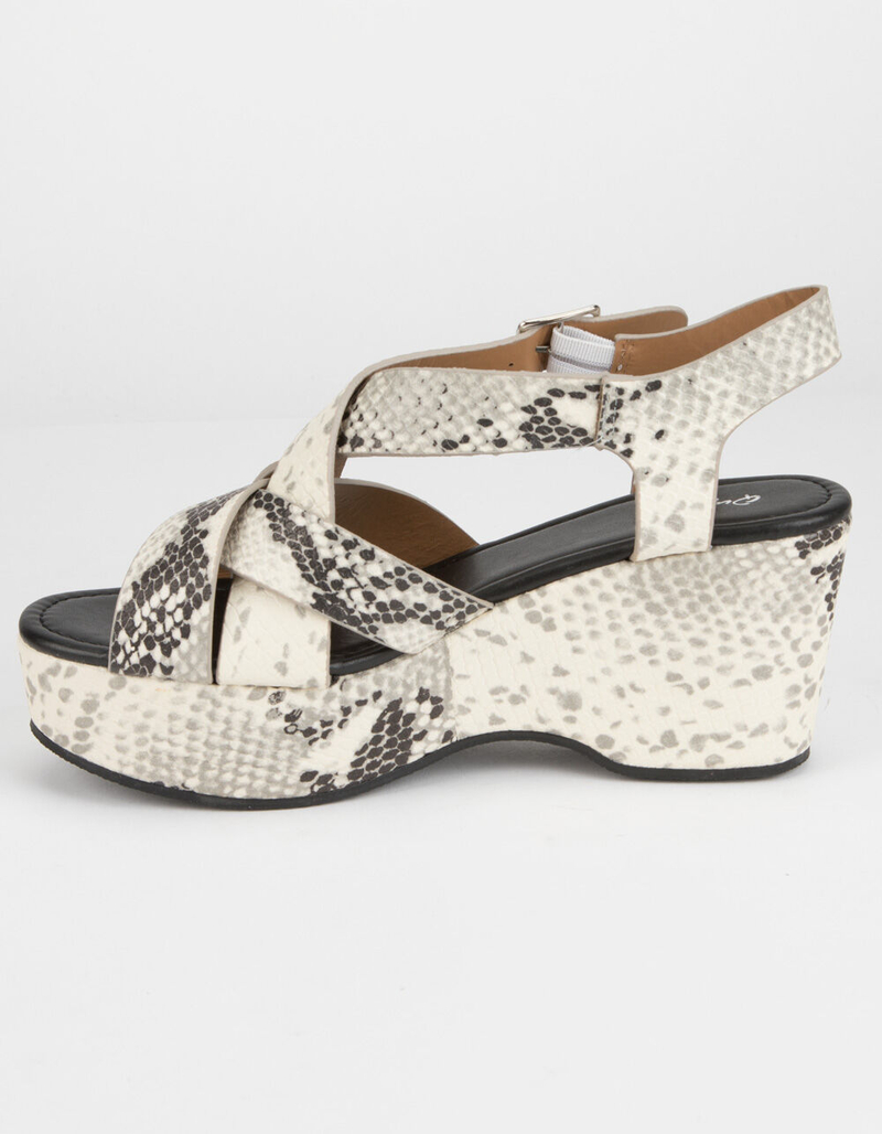 QUPID Strappy Snake Womens Wedge Sandals image number 2