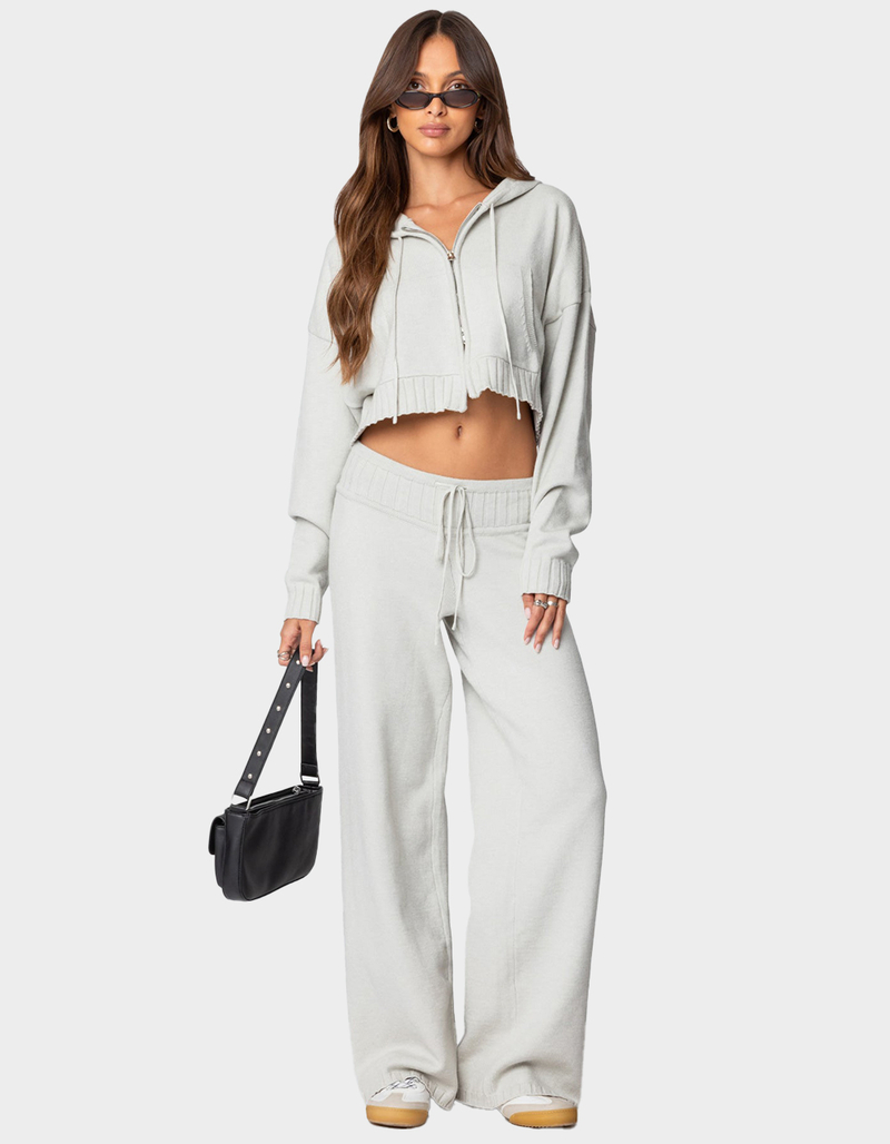 EDIKTED Russell Straight Leg Knit Pants image number 1