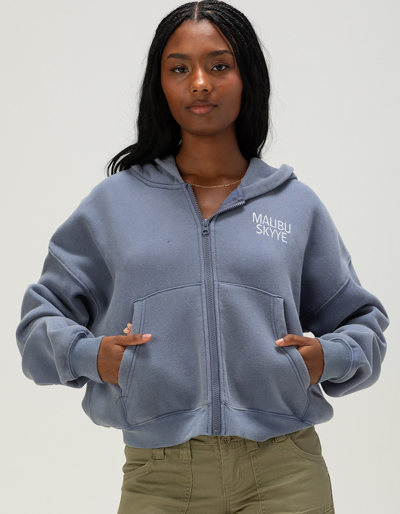 MALIBU SKYYE Flowers Womens Zip-Up Hoodie image number 1