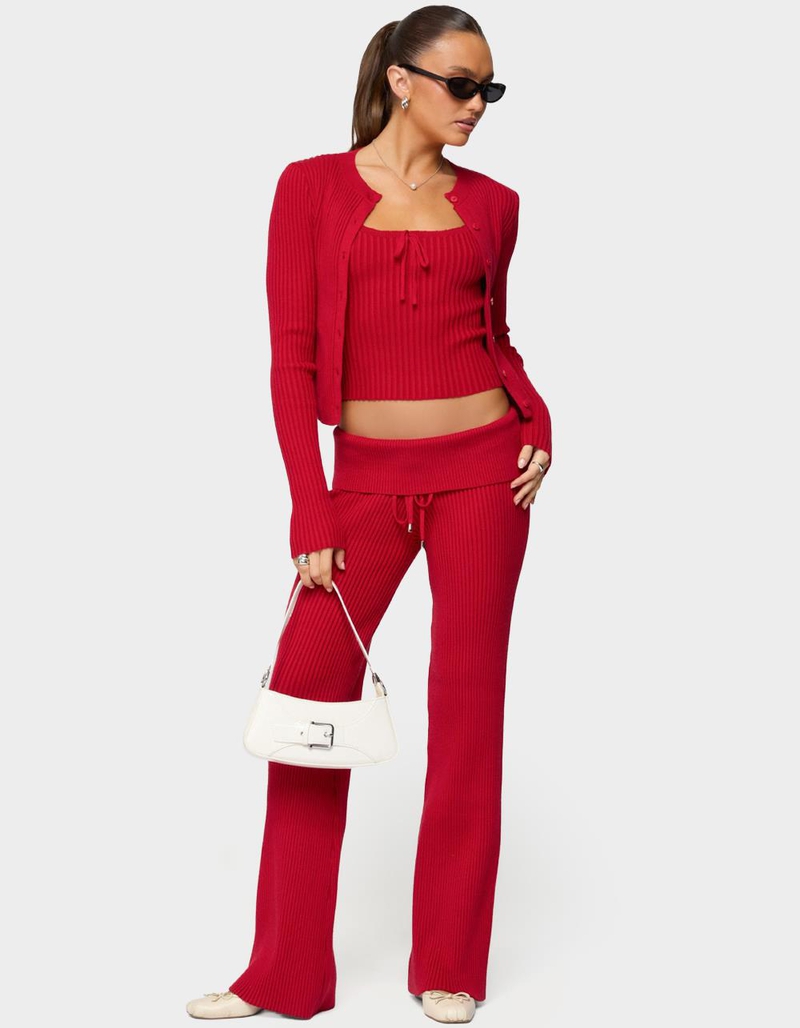 EDIKTED Adannah Foldover Ribbed Knit Pants image number 4