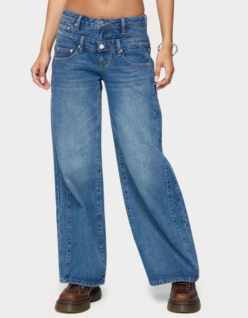 EDIKTED Abel Layered Look Low Rise Jeans image number 0